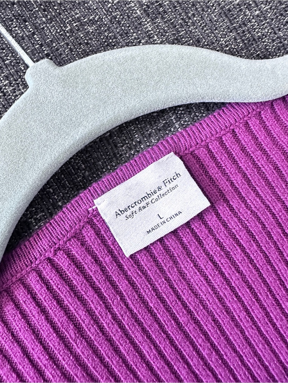 Abercrombie & Fitch Ribbed Magenta/Berry Long Sleeve Bodysuit Size L - Picture 14 of 16